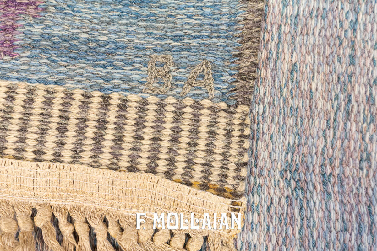 Scandinavian Rug Flat-weave Rug Pastel Color n°:469066